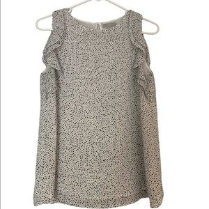 Polka dot, sleeveless blouse